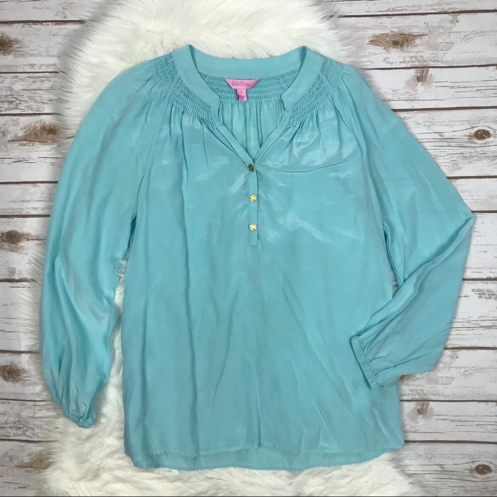 Lilly Pulitzer Silk Elsa Blue Top